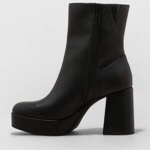 A New Day Blythe Black Women's Platform Memory Foam Ankle Boots - 8.5